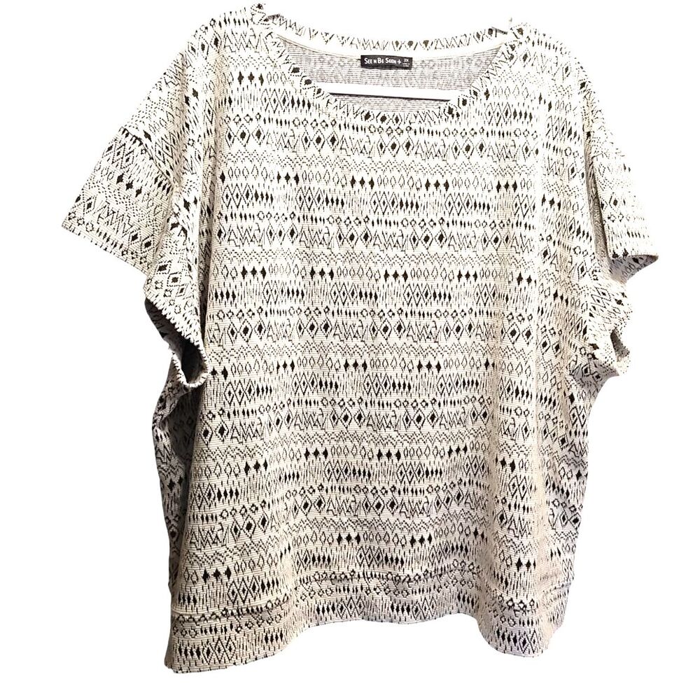 See & Be Seen – Texture Lounge Top Plus size 3X Aztec Comfort Artsy